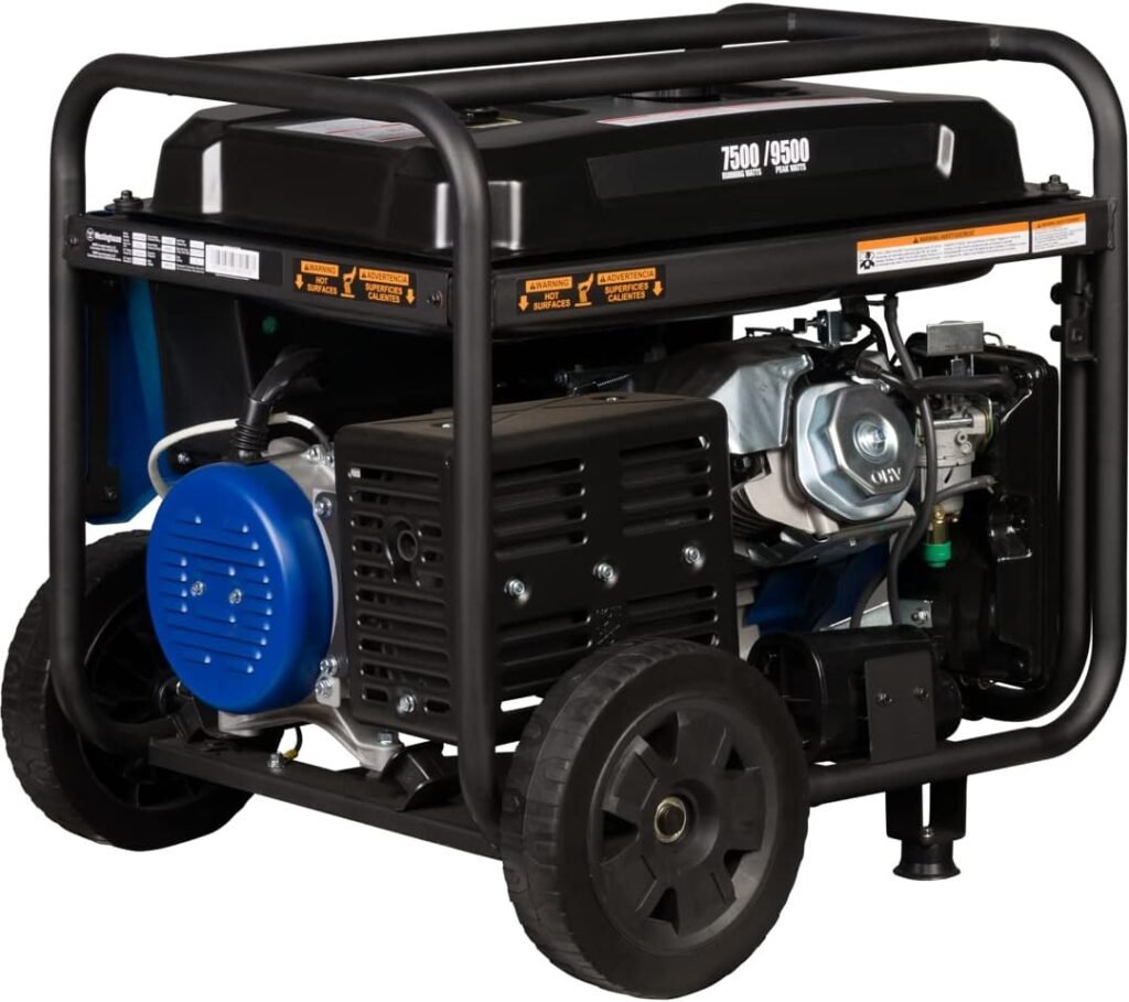 Westinghouse Outdoor Power Equipment 10000 Peak Watt Portable Open Frame Inverter Generator, Remote Electric Start with Auto Choke, Transfer Switch Ready, Gas Powered, CO Sensor