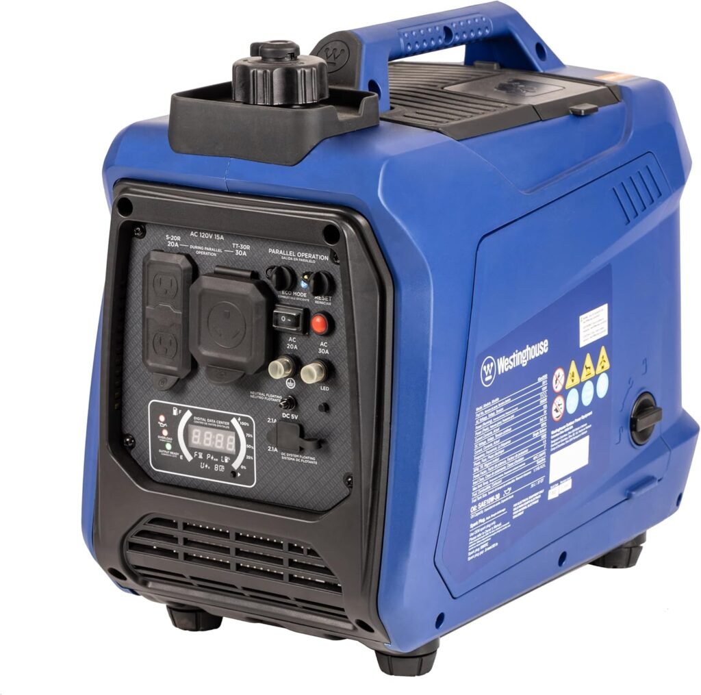 Westinghouse Outdoor Power Equipment 2800 Peak Watt Super Quiet  Lightweight Portable Inverter Generator, Gas Powered, Parallel Capable, Long Run Time