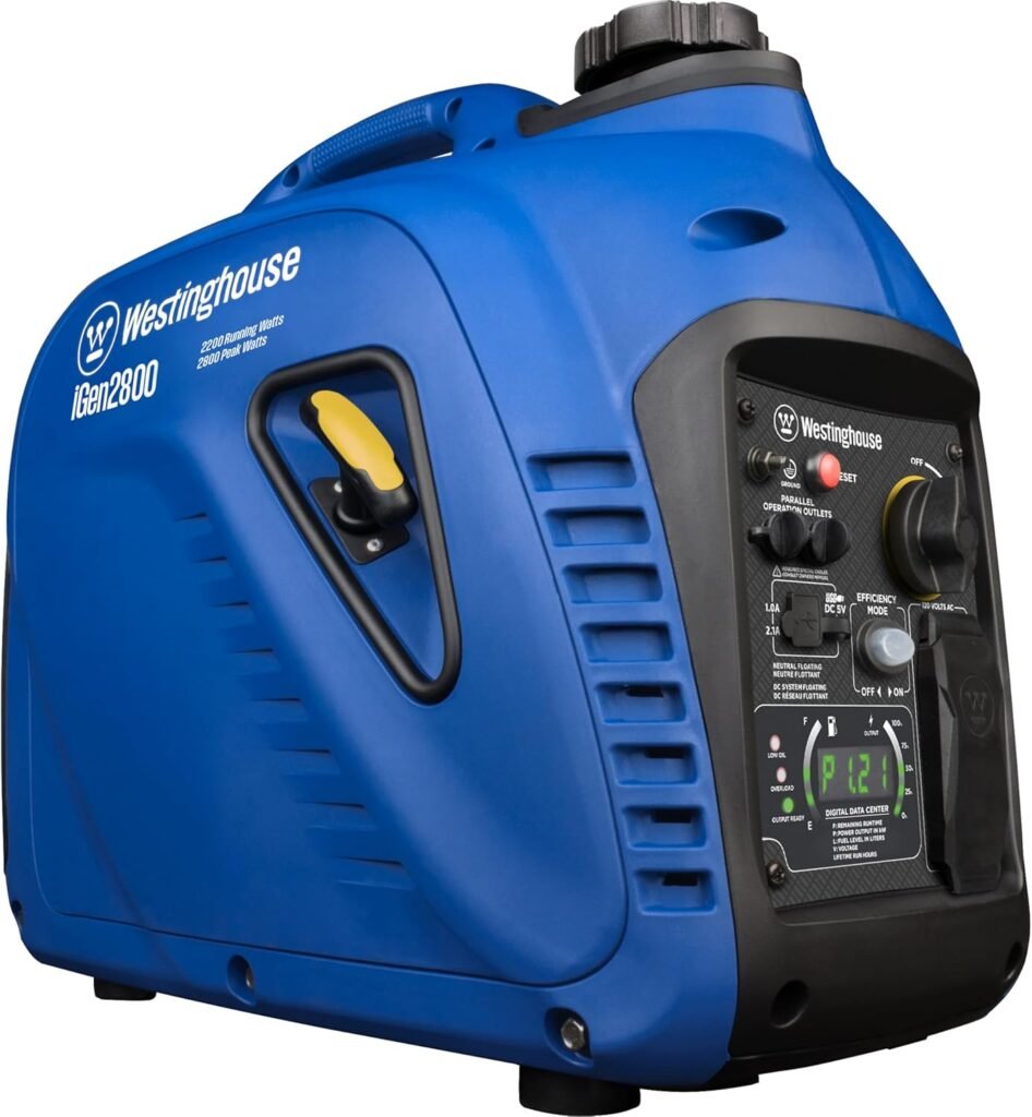 Westinghouse Outdoor Power Equipment 2800 Peak Watt Super Quiet  Lightweight Portable Inverter Generator, Gas Powered, Parallel Capable, Long Run Time