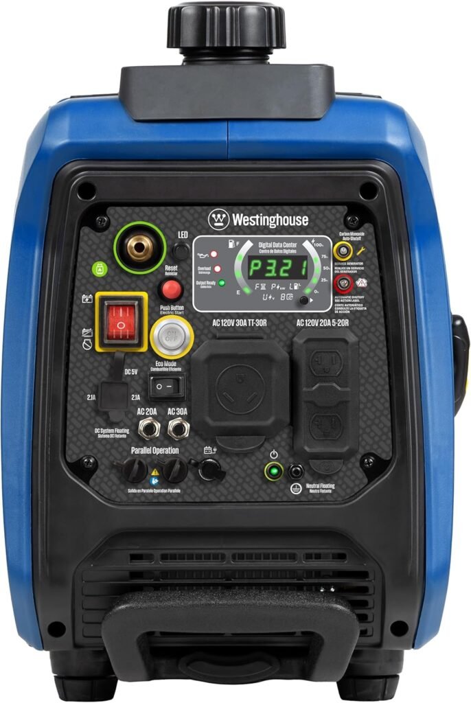 Westinghouse Outdoor Power Equipment 4000 Peak Watt Super Quiet Dual Fuel Portable Inverter Generator, Remote Electric Start, Gas  Propane Powered, RV Ready, CO Sensor, Parallel Capable