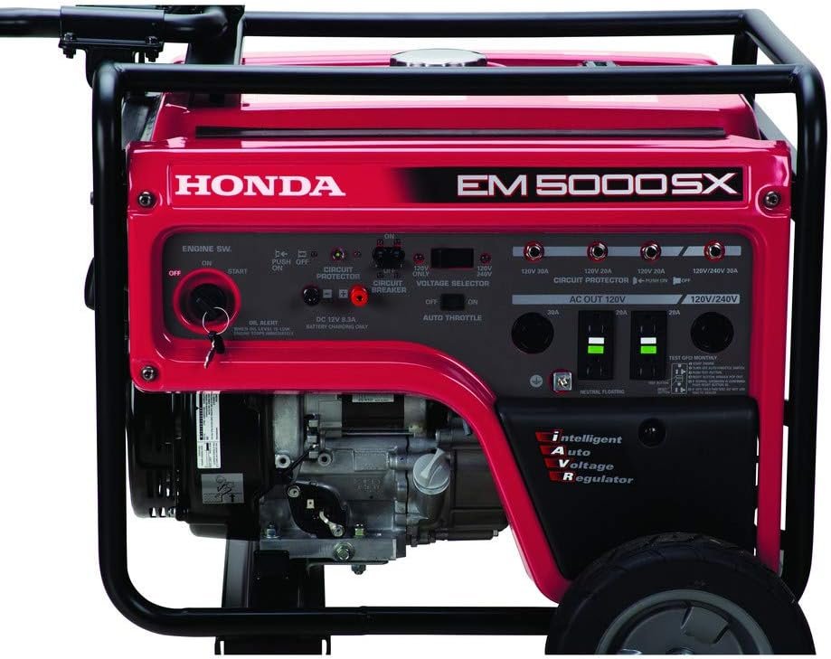 Honda 663640 EM5000SX 120V/240V 5000-Watt 389cc Portable Generator with Co-Minder