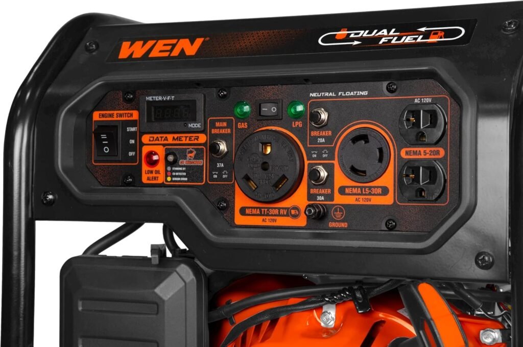 WEN 4,750-Watt 120V/240V Dual Fuel Portable Generator with Wheel Kit and Electric Start (DF475T)