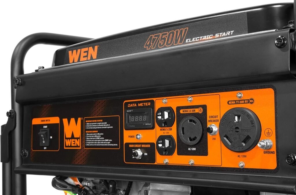 WEN 5600-Watt Portable Generator, Electric Start, 224cc, Transfer-Switch and RV-Ready with CO Shutdown Sensor (GN5602X)