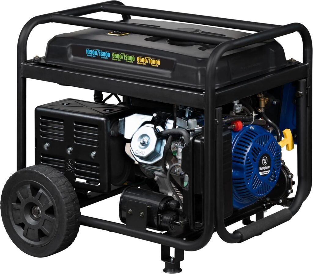 Westinghouse Outdoor Power Equipment 13500 Peak Watt Tri-Fuel Home Backup Portable Generator, Remote Electric Start, Transfer Switch Ready, Gas, Propane, and Natural Gas Powered