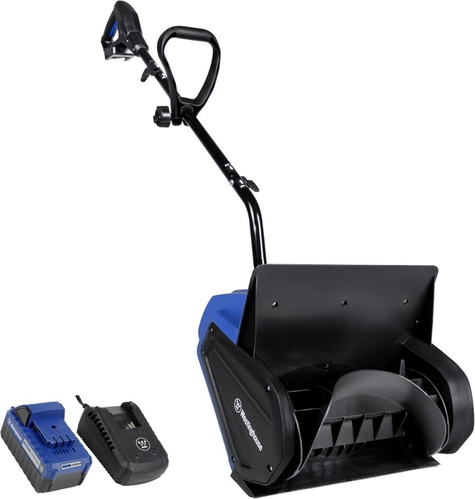 Westinghouse WSnow13S 24V Cordless Snow Shovel 13 Inch Kit, 24V 4Ah Battery, Fast Charger, Electric Snow Shovel with 20ft Throwing Distance, plows 300lbs/min, Compatible with Snow Joe Batteries