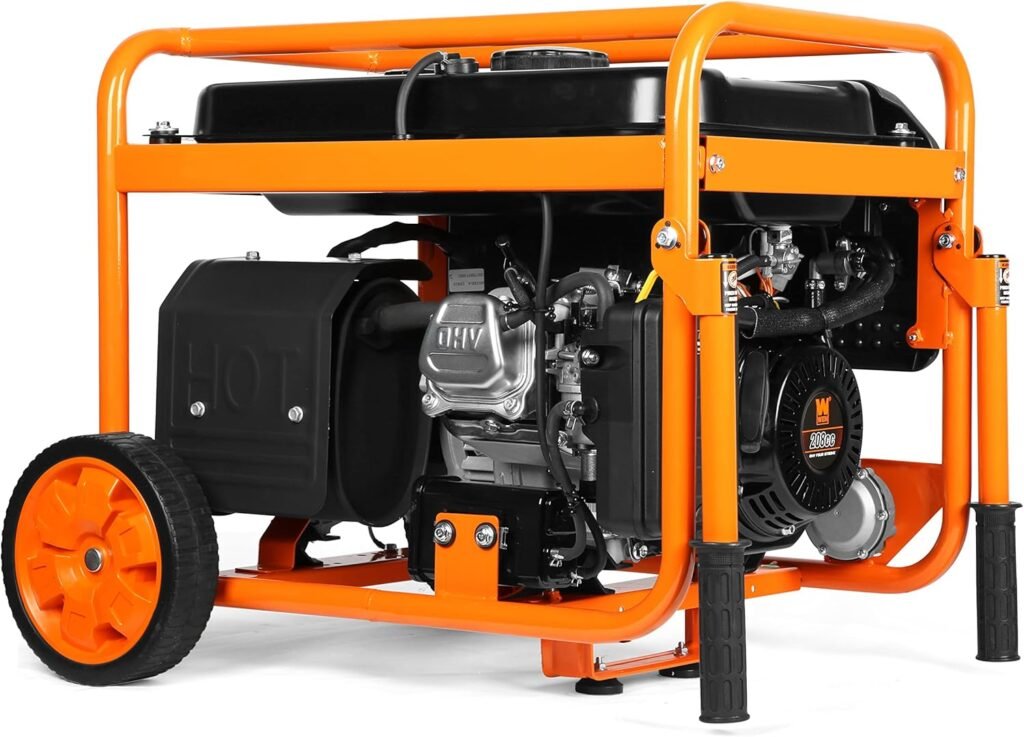WEN DF430X 4375-Watt Dual Fuel Portable Generator with Wheel Kit and CO Shutdown Sensor, Black