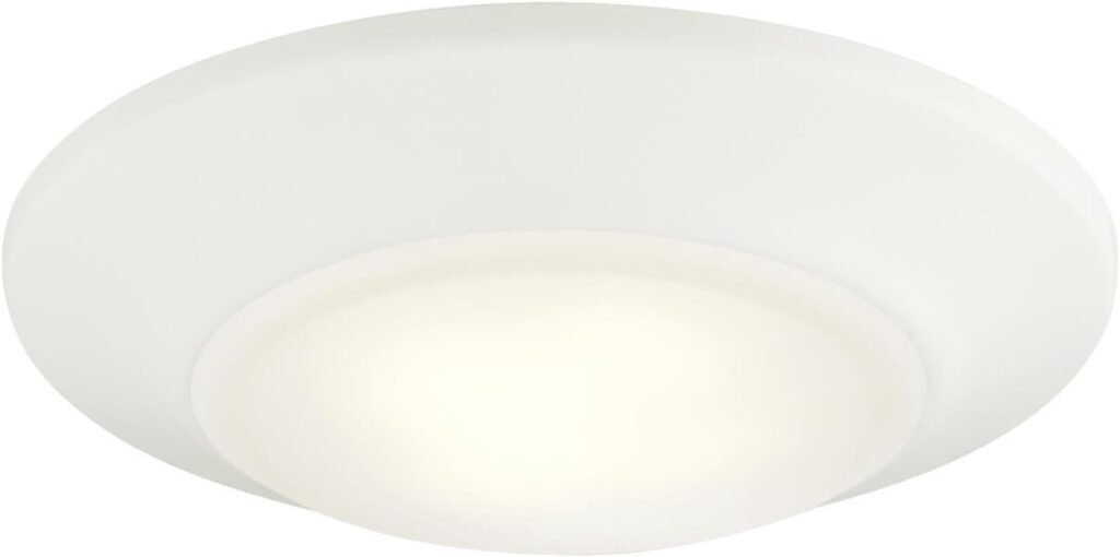 Westinghouse 6322100 Small LED Indoor/Outdoor Dimmable Surface Mount Wet Location, White Finish with Frosted Lens, 1-Light