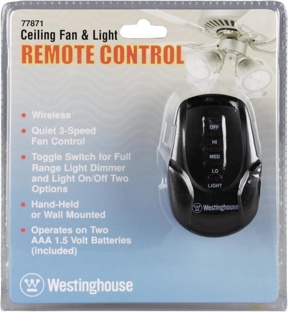 Westinghouse 7787100 Ceiling Fan and Light Remote Control