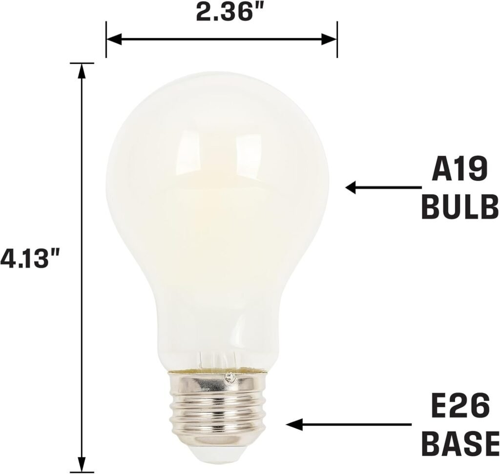 Westinghouse Lighting 5326020 6.5 Watt (60 Watt Equivalent) A19 Dimmable Soft White Filament LED Light Bulb, Medium Base, 6 Pack
