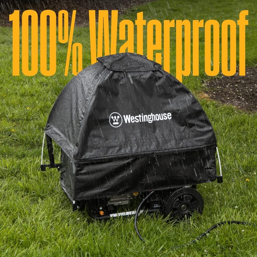 Westinghouse Outdoor Power Equipment 13500 Peak Watt Tri-Fuel Home Backup  Westinghouse WGenTent Generator Running Cover for Open Frame Generators,Black