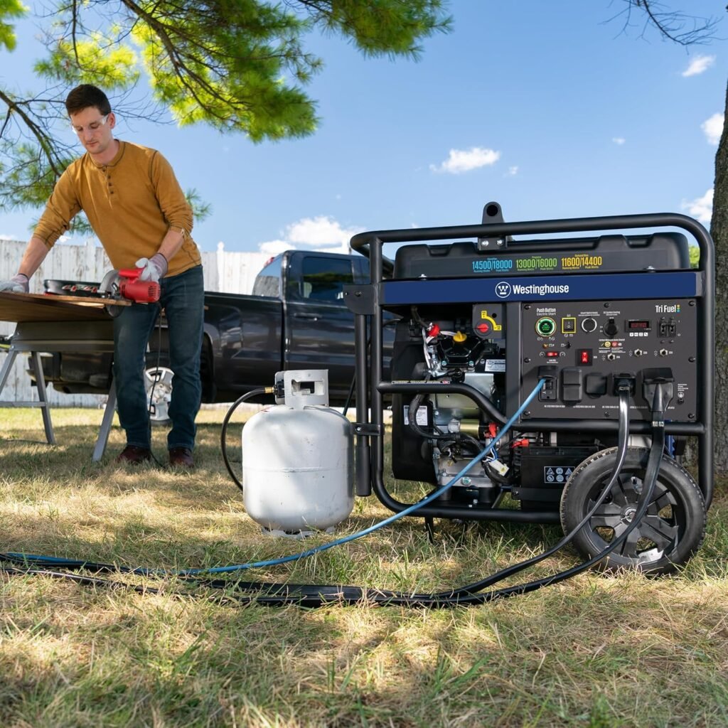 Westinghouse Outdoor Power Equipment 18000 Peak Watt Dual Fuel Home Backup Portable Generator, Remote Electric Start, Transfer Switch Ready, Gas and Propane Powered