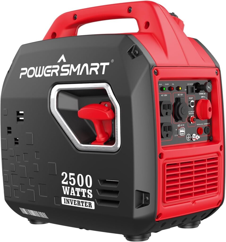 PowerSmart 2500 Watt Super Quiet Gas Powered Portable Inverter Generator, Ultralight Gas Generators for Camping Home Backup Use, Outdoor Parallel Capable CARB Compliant, 2024 Version PowerSmart 2500 Watt Super Quiet Gas Powered Portable Inverter Generator, Ultralight Gas Generators for Camping Home Backup Use, Outdoor Parallel Capable CARB Compliant, 2024 Version