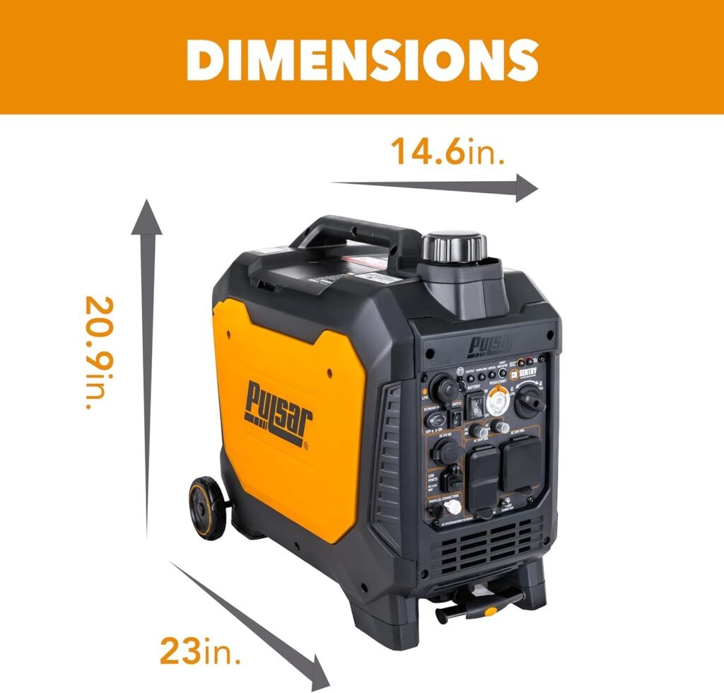 Pulsar 4000 Watt Portable Inverter Generator, Dual Fuel Gasoline  Propane, Remote Electric Start, CO Sensor, Parallel Capable, Super Quiet, Use for RV, Camping, Outdoor  Home, NE40BiSRCO