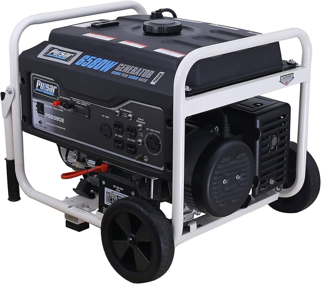 Pulsar PG6580E Portable Generator, BlackWhite