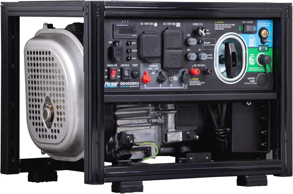 Pulsar Products GD400BXU, 4000W DIY design Dual Fuel portable inverter generator  Parallel Capability,ultra-lightweight and RV Ready, 4000-Watt Gray