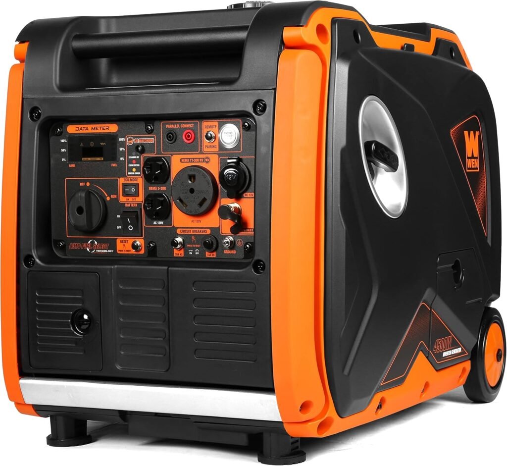WEN DF452iX Super Quiet 4500-Watt Remote Electric Start Dual Fuel RV-Ready Portable Inverter Generator with Fuel Shut-Off and CO Watchdog