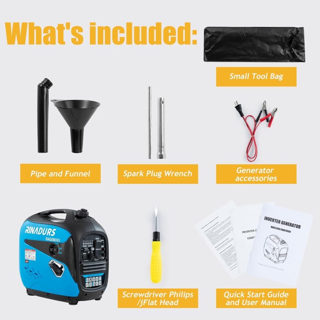 2200 Watt inverter generator, quiet and portable, suitable for home backup power, outdoor camping, and construction sites.EPA Compliant