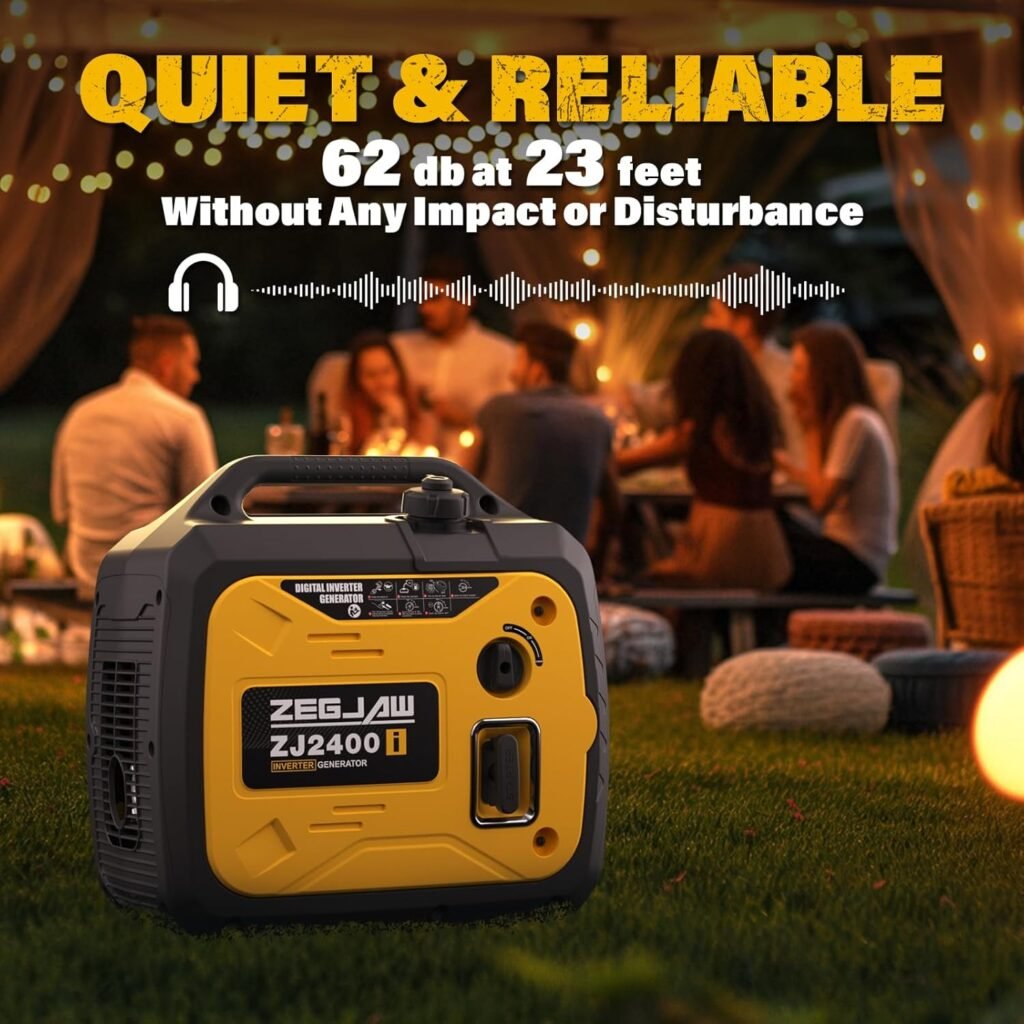 2400-Watt Portable Inverter Generator, EPA Compliant, CO-Sensor, Eco-Mode Feature, Lightweight  Quiet Gas Powered Generators for Home Use
