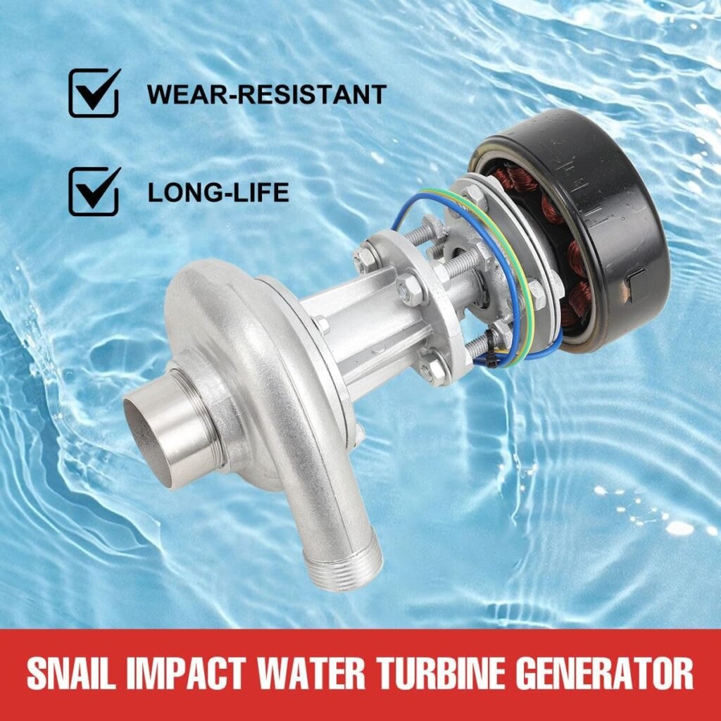 110V-220V 1000W Micro Hydroelectric Generator Water Turbine Generator Portable Mini Hydro Power Station with Bearing Micro Hydro Turbine for Outdoor Computer TV Lighting Family Camping