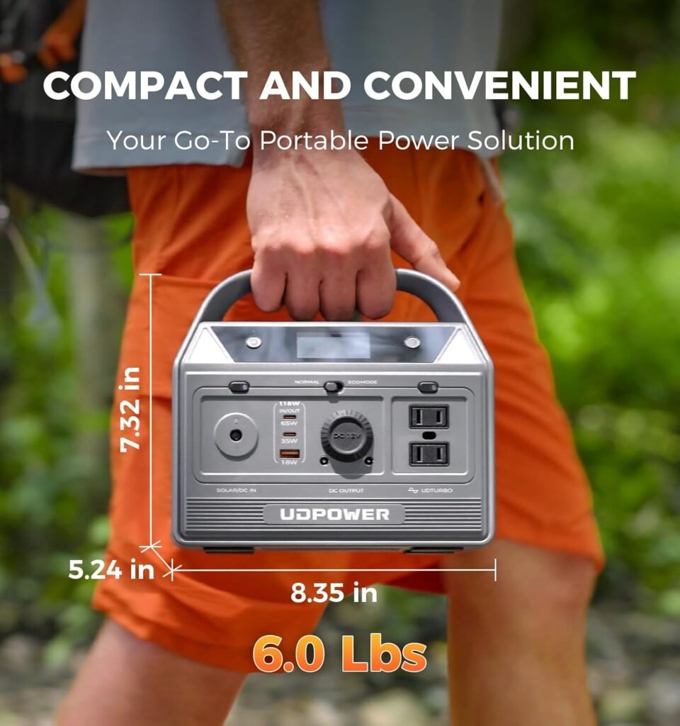 400W Portable Power Station with Jump Starter(Splar Panel Option) | 256Wh LiFePO4 Battery, 800W Surge Power | AC Outlet, USB-C, 12V DC | for Camping, RV, Emergency Backup, Outdoor Travel