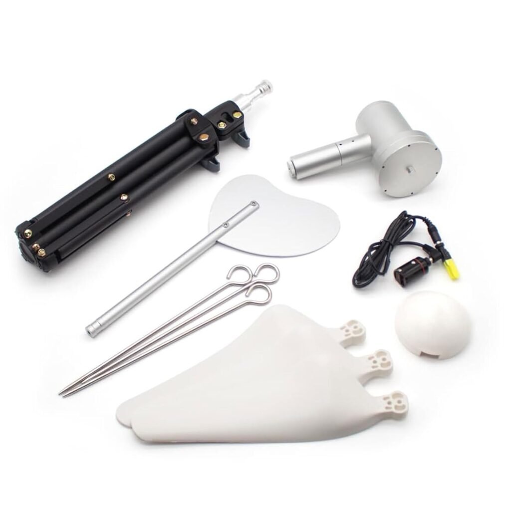 50W Portable Micro Wind Turbine, 3 Blades DC 1-24V Portable Coreless Generator for Outdoor Camping, with Folding Stand and EVA Handbag 200-1500RPM Wind Turbine