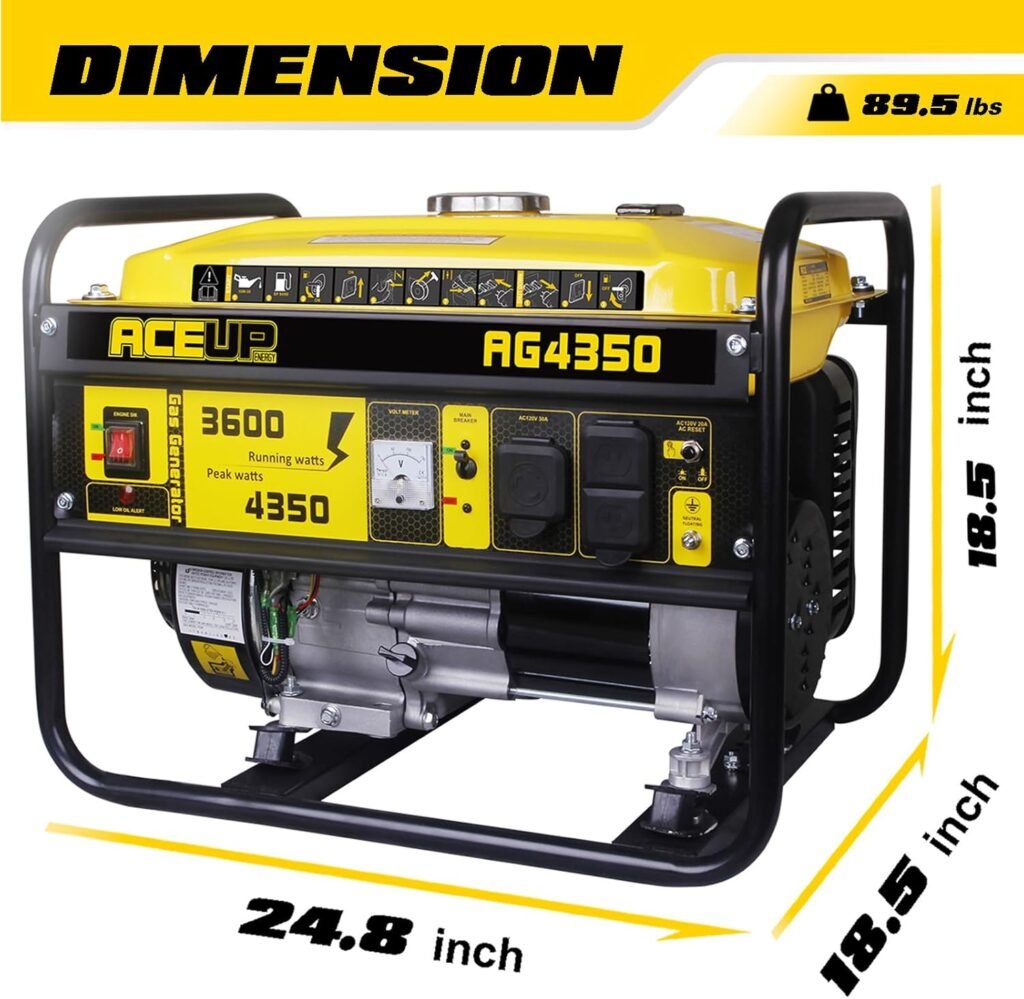 Aceup Energy 4500 Watt Inverter Generator 223CC, Gas Powered Generator for Home Use, Camping, EPA Compliant