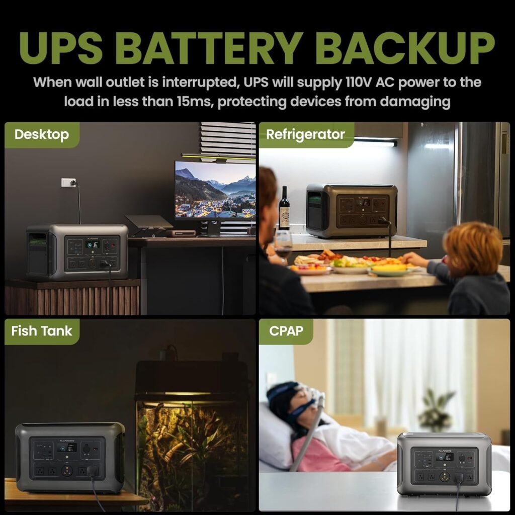 ALLPOWERS R3500 Portable Power Station, 3200W 3168Wh LiFePO4 Portable Home Battery, 0-100% in 2 Hrs, 5 AC with 30A RV Outlets, UPS Solar Generator for Outdoor Camping, RV, Home Backup
