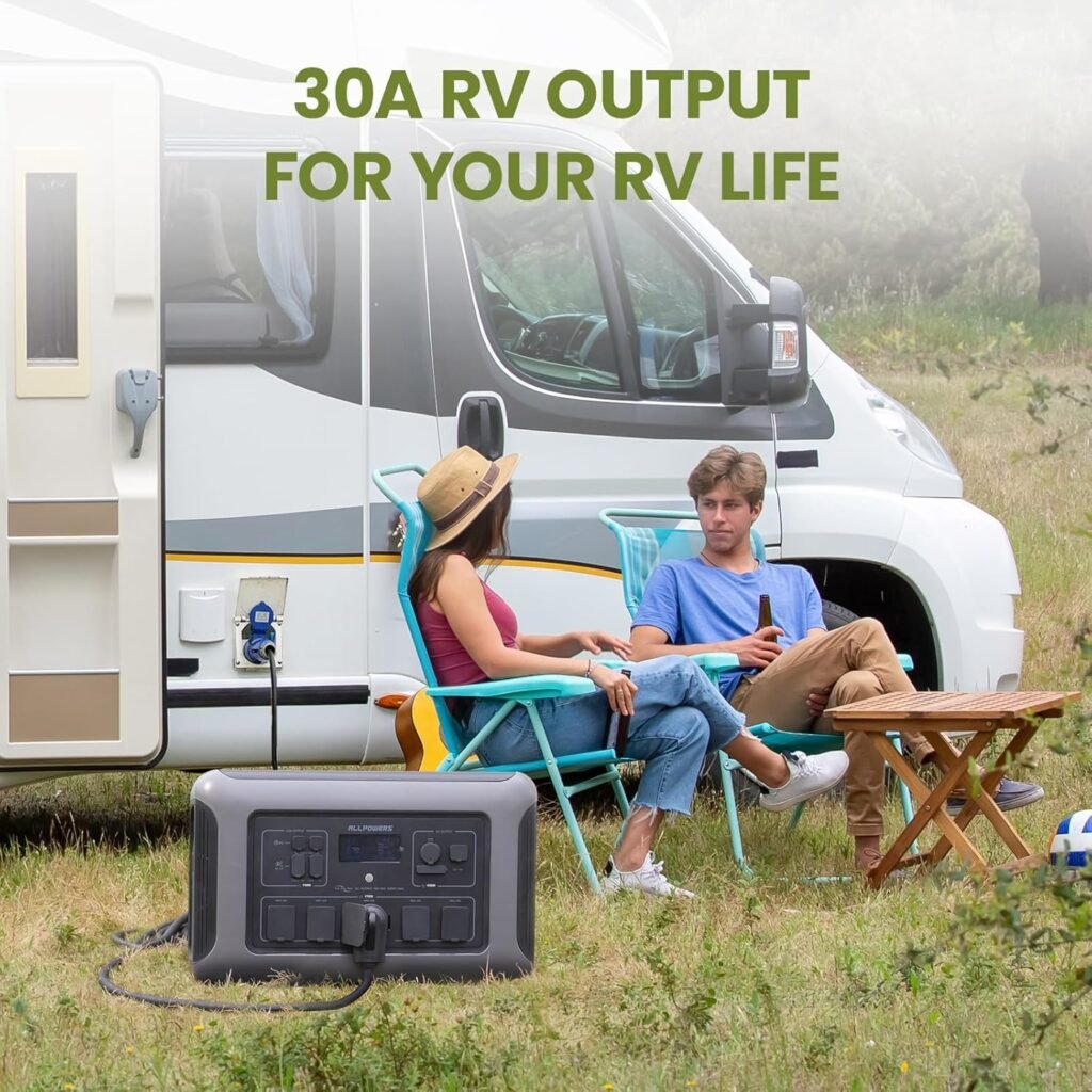 ALLPOWERS R3500 Portable Power Station, 3200W 3168Wh LiFePO4 Portable Home Battery, 0-100% in 2 Hrs, 5 AC with 30A RV Outlets, UPS Solar Generator for Outdoor Camping, RV, Home Backup