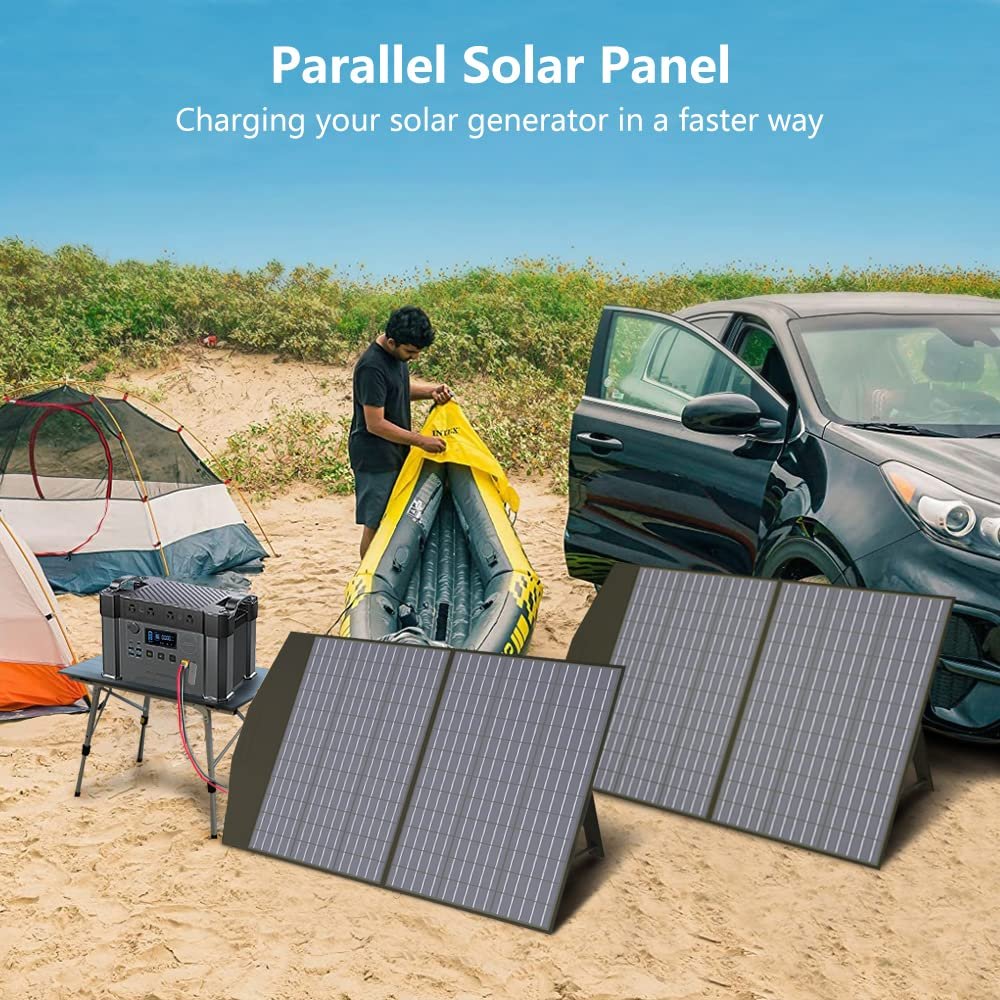 ALLPOWERS S2000 1500Wh Solar Generator with Panels included 2000W Portable Power Station with 2 Foldable Solar Panels 100W for Battery Backup Electric Vehicle RV Emergency