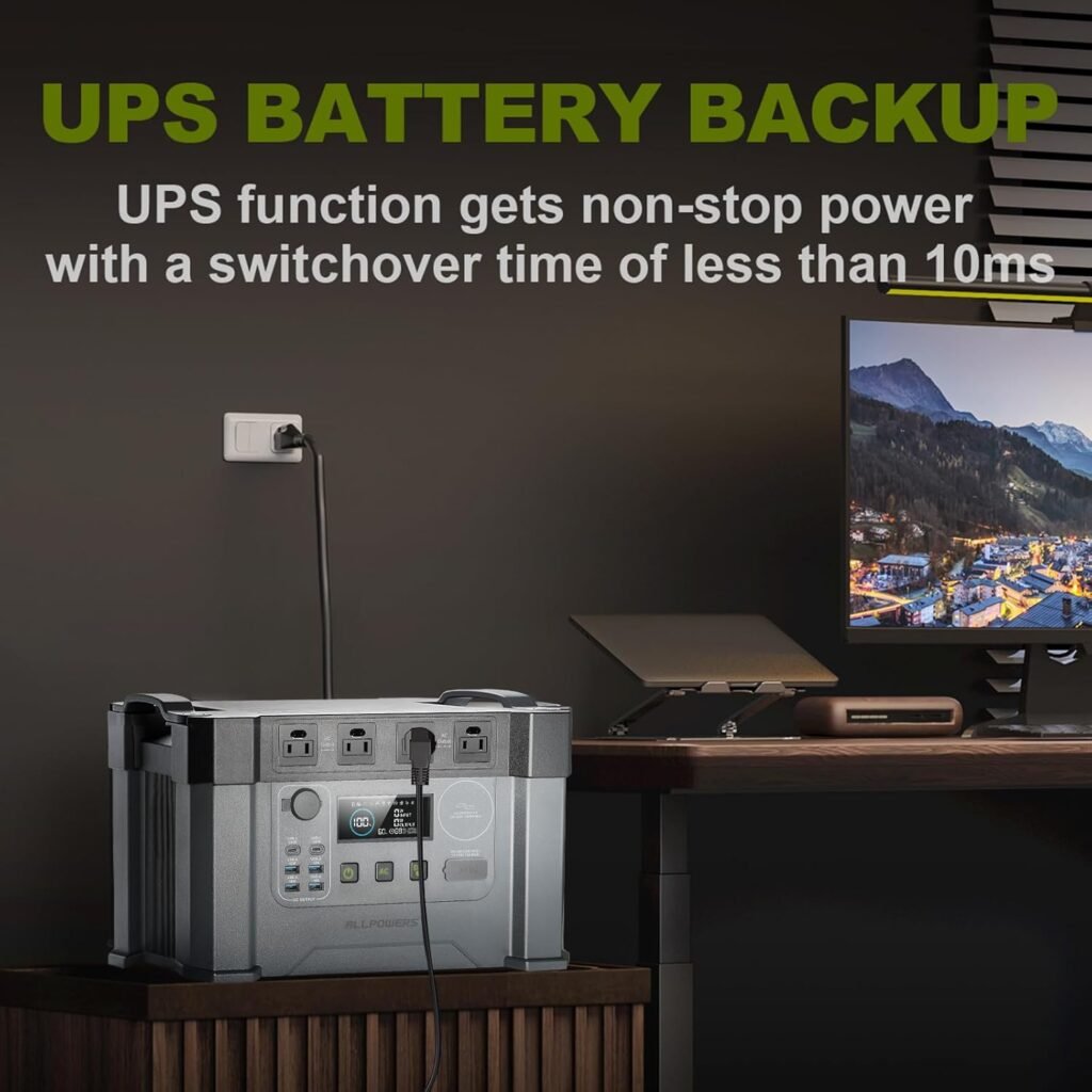 ALLPOWERS S2000 Pro Portable Power Station with SP039 Panel Included, 1451.6Wh MPPT Solar Generator 2400W with Portable Solar Panel 600W for Outdoor Camping Home Emergency