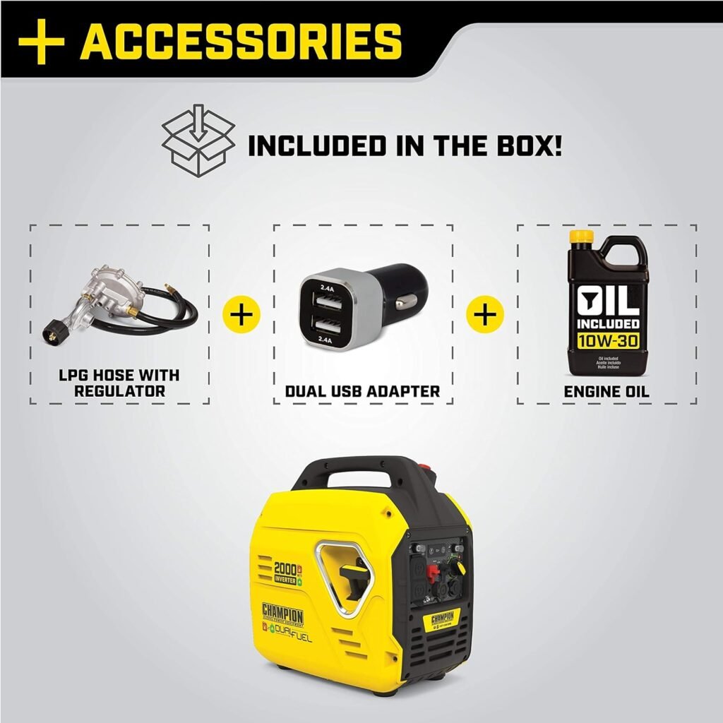 Champion Power Equipment 2000-Watt Ultralight Portable Inverter Generator with Quiet Technology