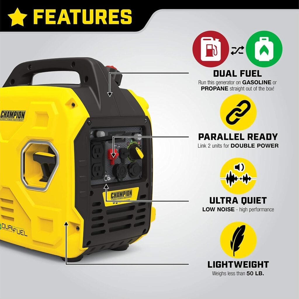 Champion Power Equipment 2500-Watt Ultralight Portable Dual Fuel Inverter Generator Champion Power Equipment 2500-Watt Ultralight Portable Dual Fuel Inverter Generator