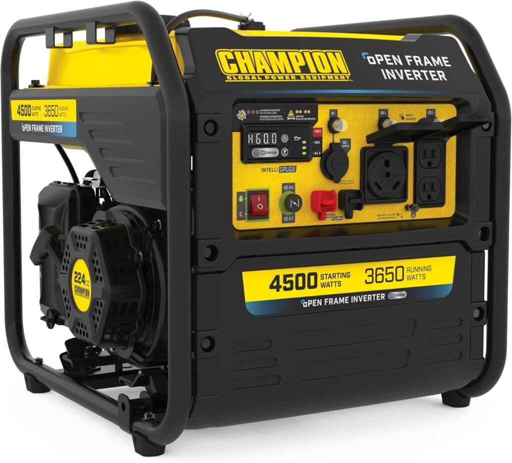 Champion Power Equipment 4500-Watt RV Ready Portable Open Frame Inverter Generator with Quiet Technology and CO Shield