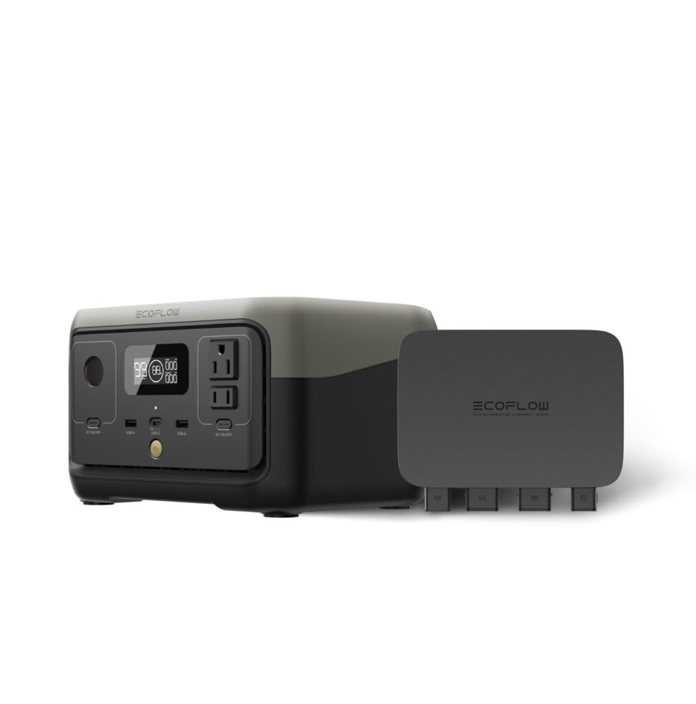 EF ECOFLOW 500W Alternator Charger with River 2 Portable Power Station, 3-in-1 Fast DC-DC Charger, Battery Charger  Jump Starter 5× Faster Than Cigarette Chargers