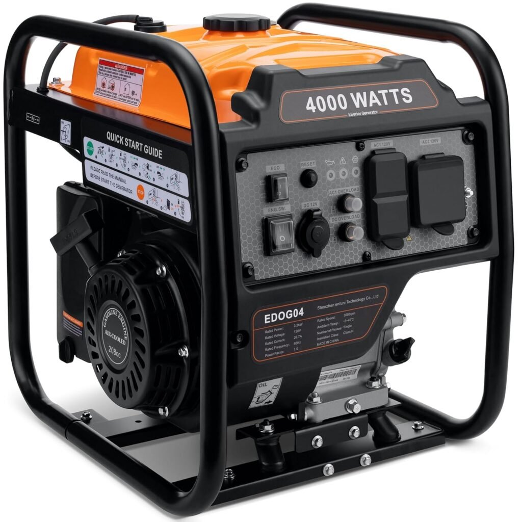 Outdoor Power Equipment 4000 Watts Portable Generator, Open Frame Inverter Generator with ECO Mode, Gas Powered, Quiet Operation, Emergency Home Backup, RV Ready