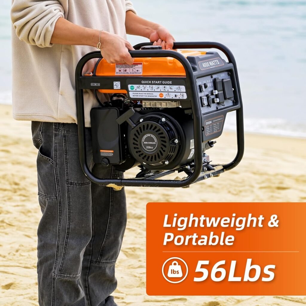 Outdoor Power Equipment 4000 Watts Portable Generator, Open Frame Inverter Generator with ECO Mode, Gas Powered, Quiet Operation, Emergency Home Backup, RV Ready