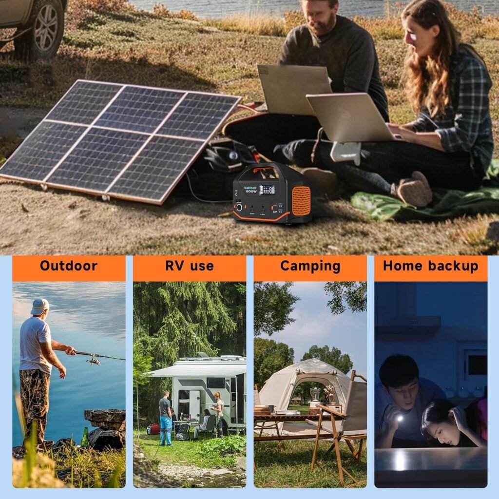 Portable Power Station 600W 293Wh Camping Lithium Battery, Portable Generator for Home Use Emergency Power Station Backup Travel Outdoor 100W PD  110V Pure Sine Wave AC Outlet