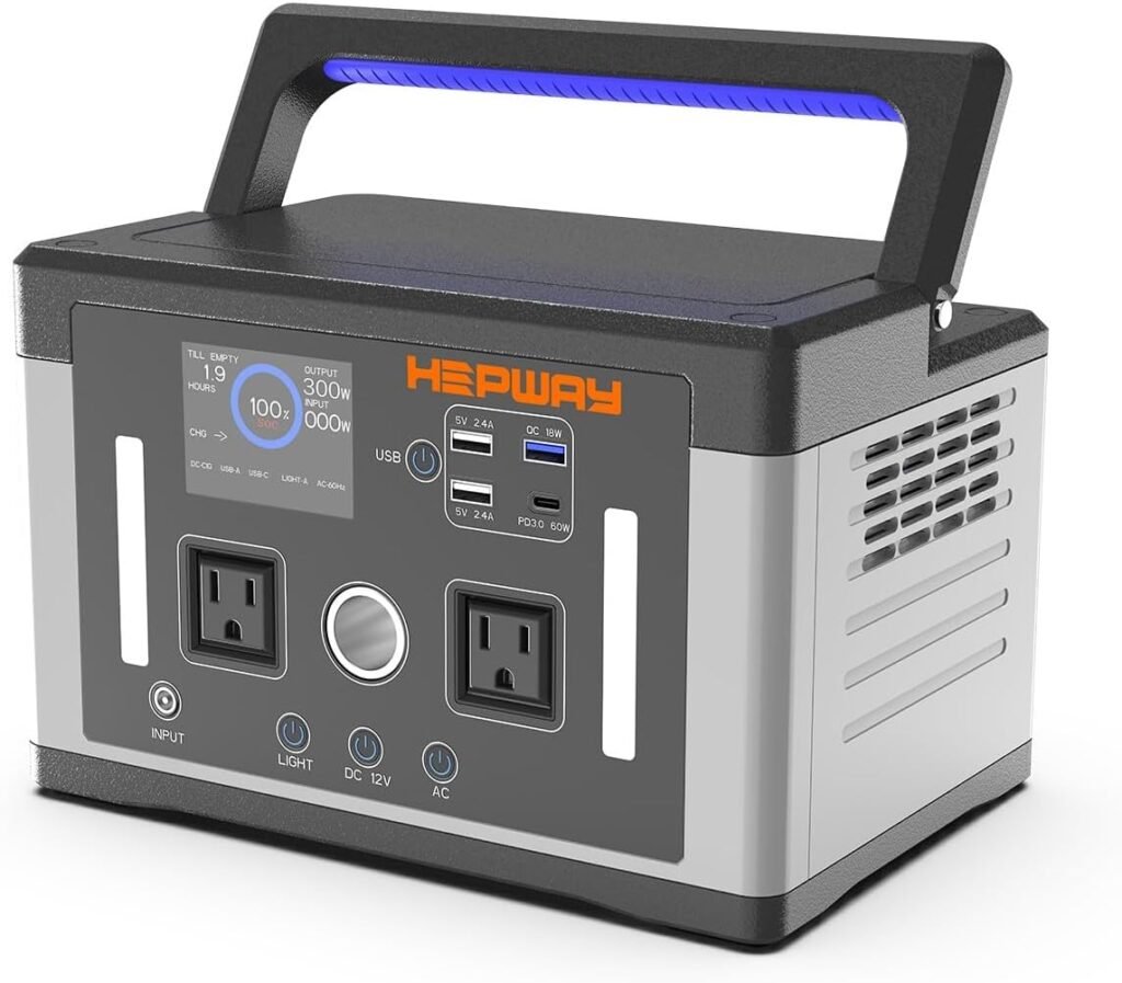 Portable Power Station 700W (Surge 1000W), 577Wh Solar Generator Pure Sine Wave 120V AC Car Outlets,Battery Powered Generator Home Backup Battery for Home Emergencies, Camping  RVs,Blackout, CPAP