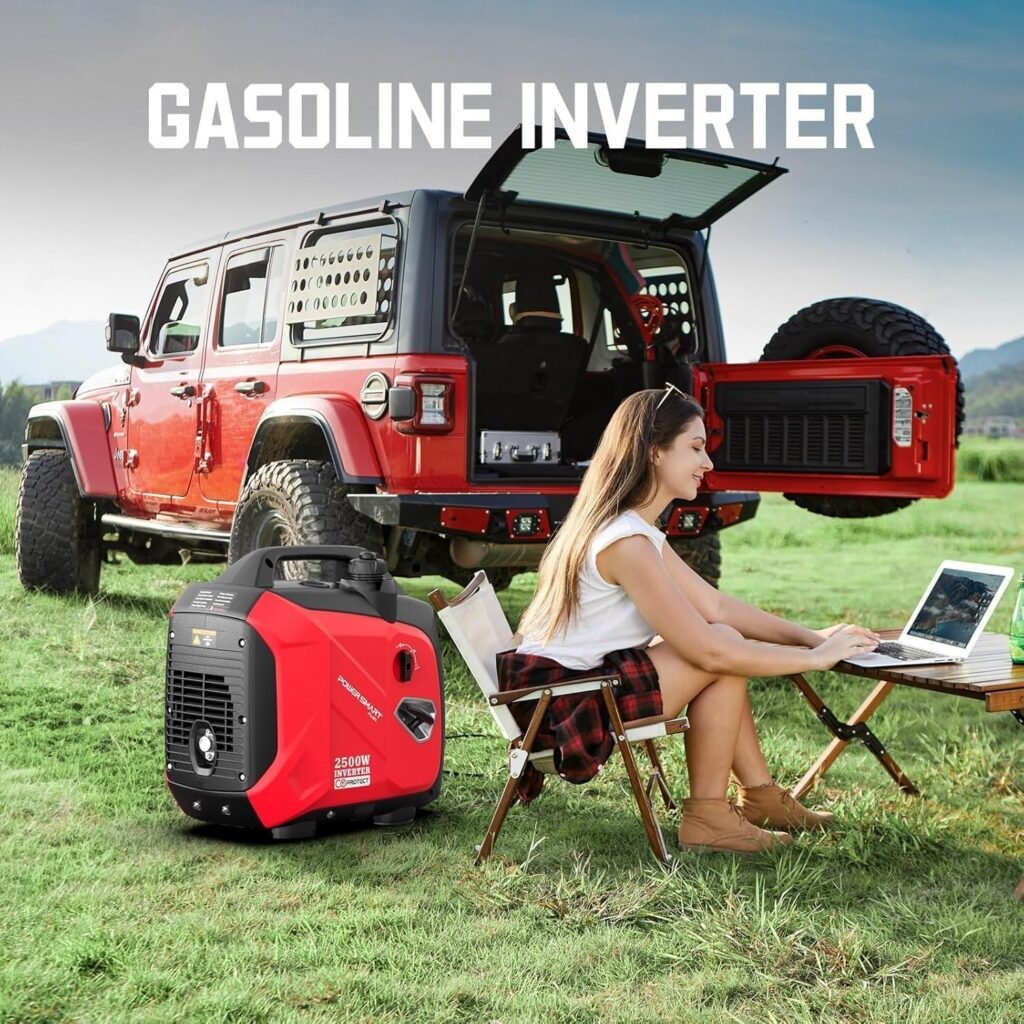 PowerSmart 4400-Watt Gas Powered Portable Inverter Generator, CO-Sensor, Lightweight for Home Use and Emergency Backup, Camping, EPA Compliant