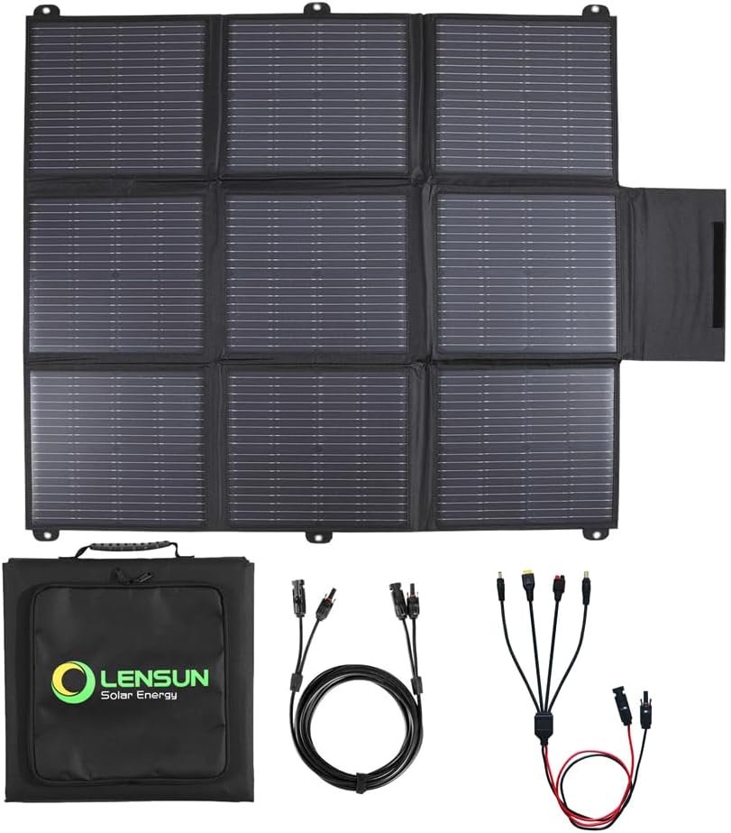 200W 12V Portable Solar Panel Blanket with Standard Connectors for Solar Generator Power Station, Lightweight Ultra-Thin only 5.2 kgs/11.4 lbs