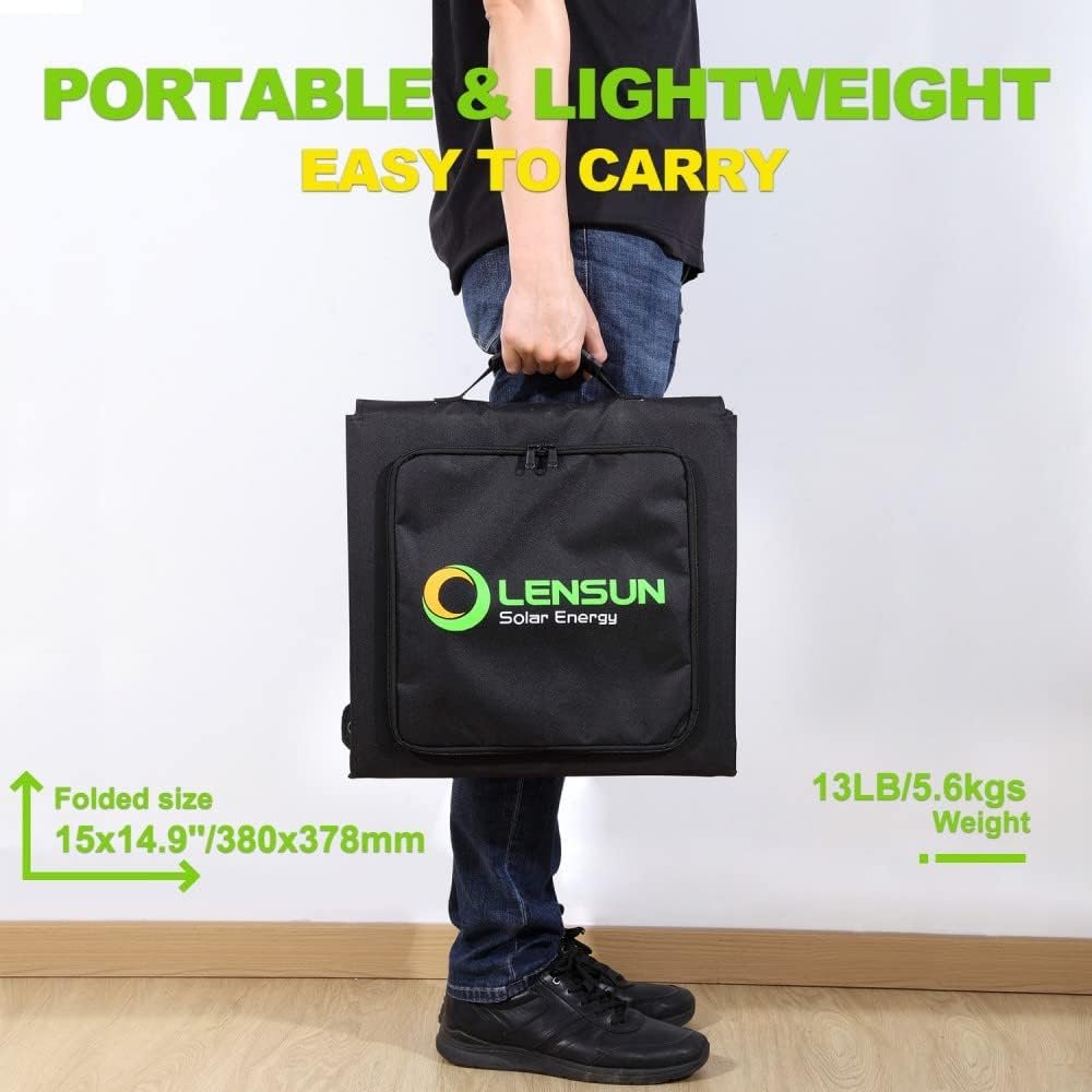 200W 12V Portable Solar Panel Blanket with Standard Connectors for Solar Generator Power Station, Lightweight Ultra-Thin only 5.2 kgs/11.4 lbs