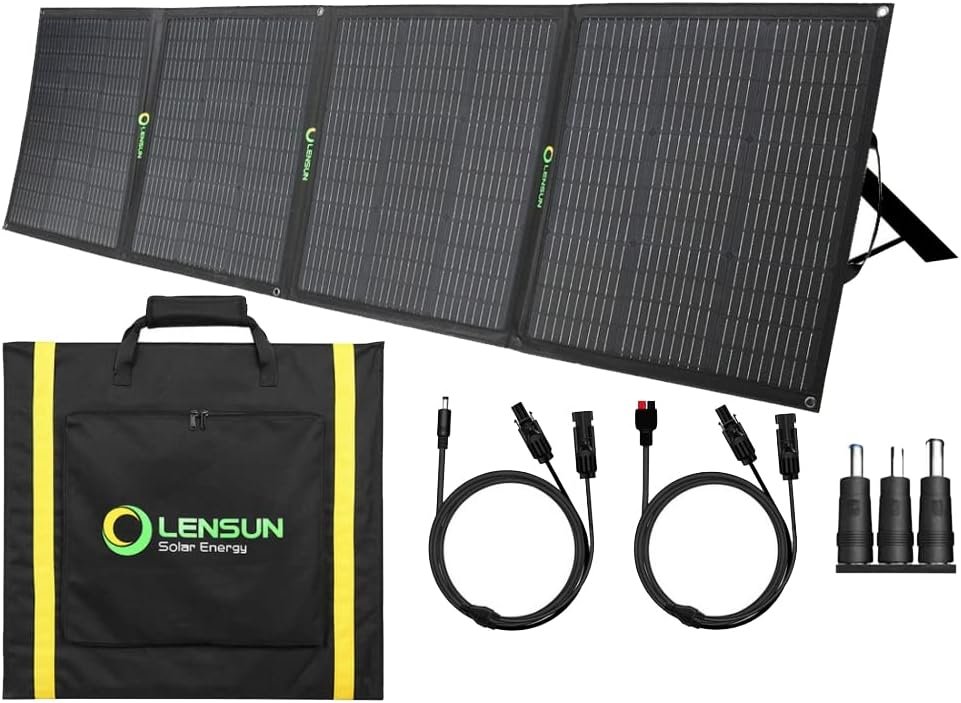 200W 12V Portable Solar Panel Blanket with Standard Connectors for Solar Generator Power Station, Lightweight Ultra-Thin only 5.2 kgs/11.4 lbs
