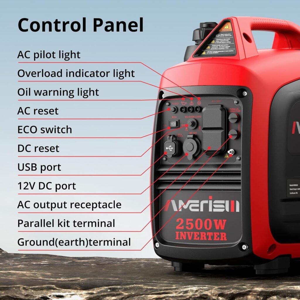 2500W Inverter Generator with Quiet Technology, Small Generator for Camping