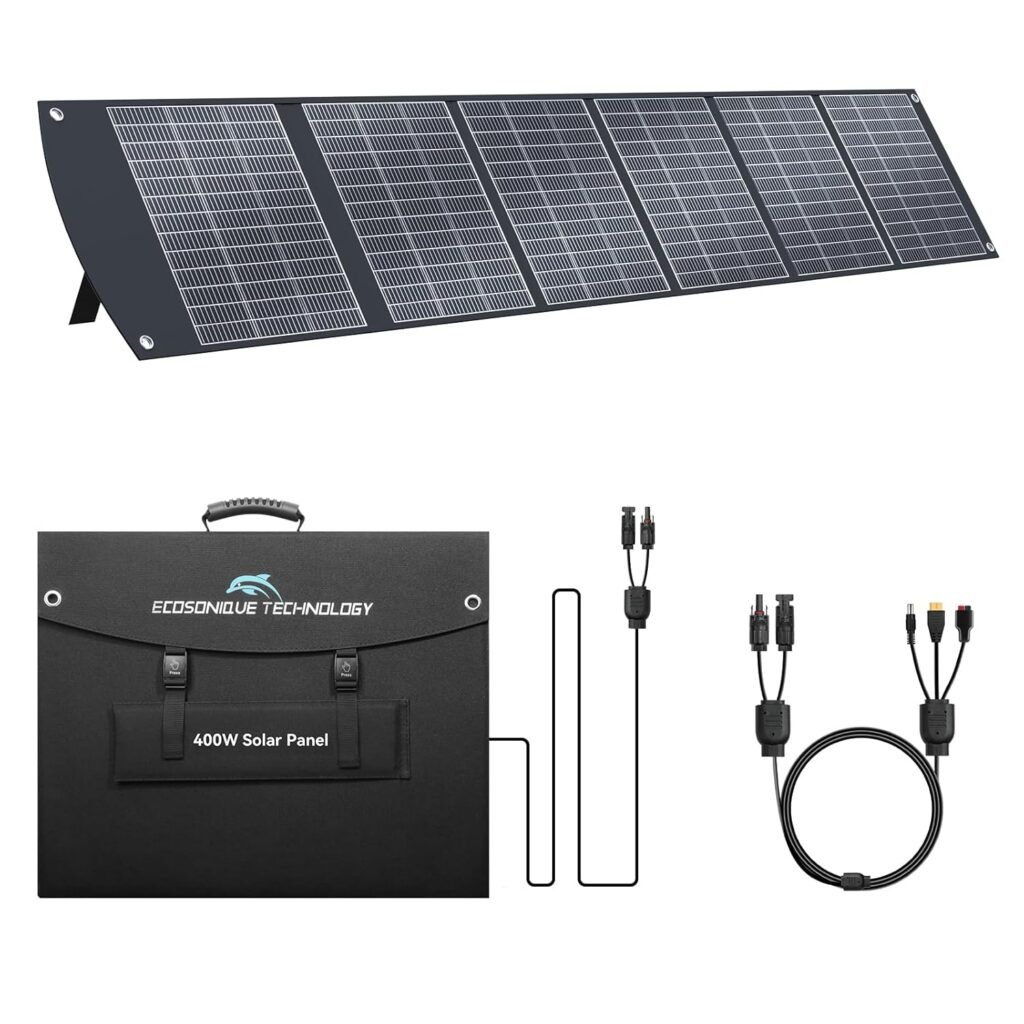 400W Portable Solar Panel for Most Power Stations, Foldable  Lightweight Solar Suitcase with Kickstands, 40V MC4  Multi-Output for Solar Generators, RVs, Camping, and Outdoor Use