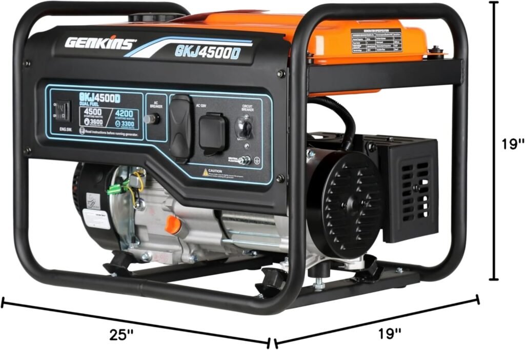 4500 Watt Portable Generator 4 Stroke 233 cc Engine Gas Powered Open Frame