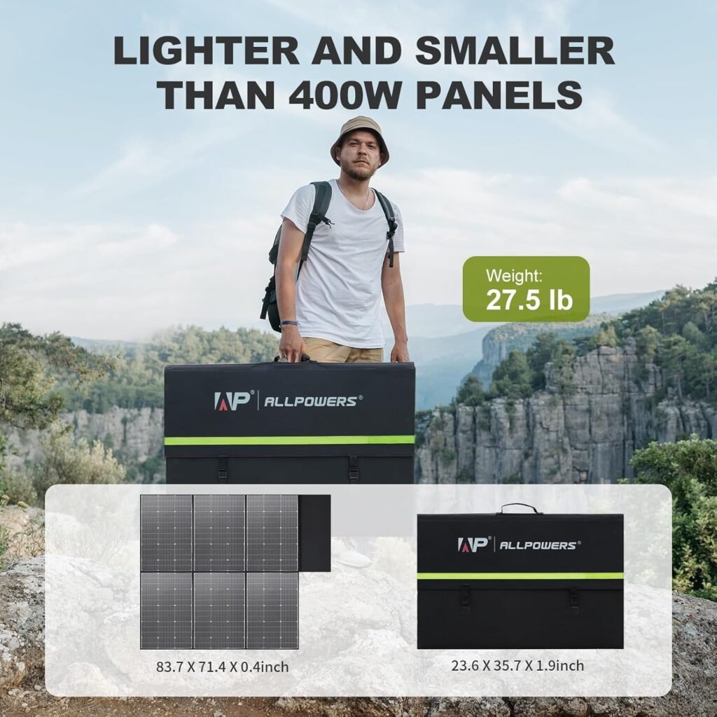 ALLPOWERS R2500 Portable Power Station with SP039 Solar Panel, 2500W 2016Wh LiFePO4 Solar Generator with 600W Monocrystalline Panel Included, Solar Power with UPS Function, Fast Charging, 30A RV Port