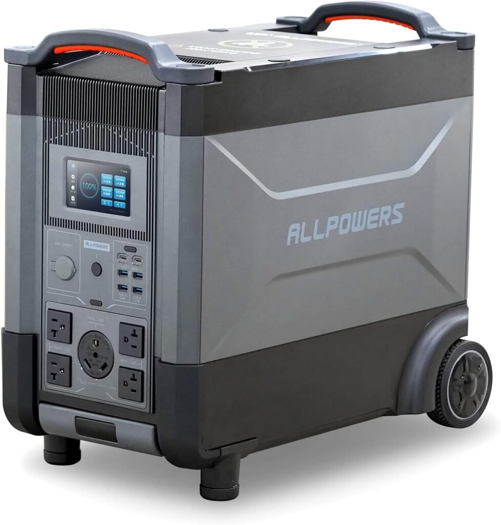 ALLPOWERS R4000 Portable Power Station, 3456Wh LiFePO4 Portable Home Battery, Huge 3600W AC Output x5, 1.2H Fast Charge, UPS Solar Generator For Home Use RV Travel Outdoor Camping
