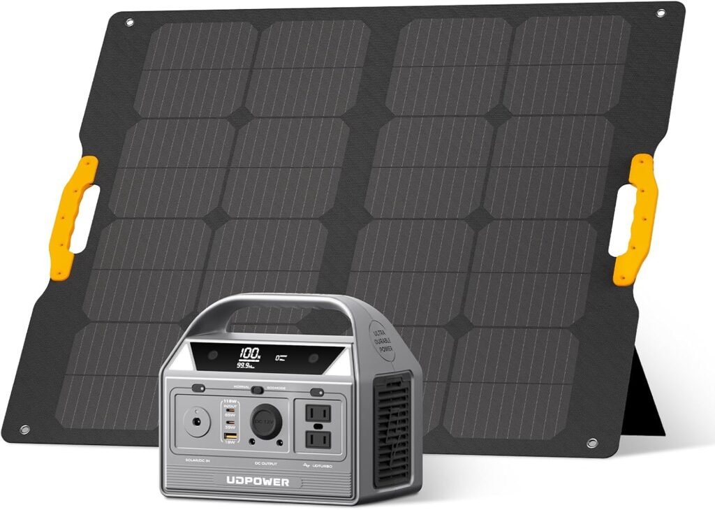 C400 256Wh Solar Generator Kit with 120W Foldable Solar Panel | 400W Portable Power Station + Fast Solar Charging for Camping, RV, Emergencies | UL2743 Certified