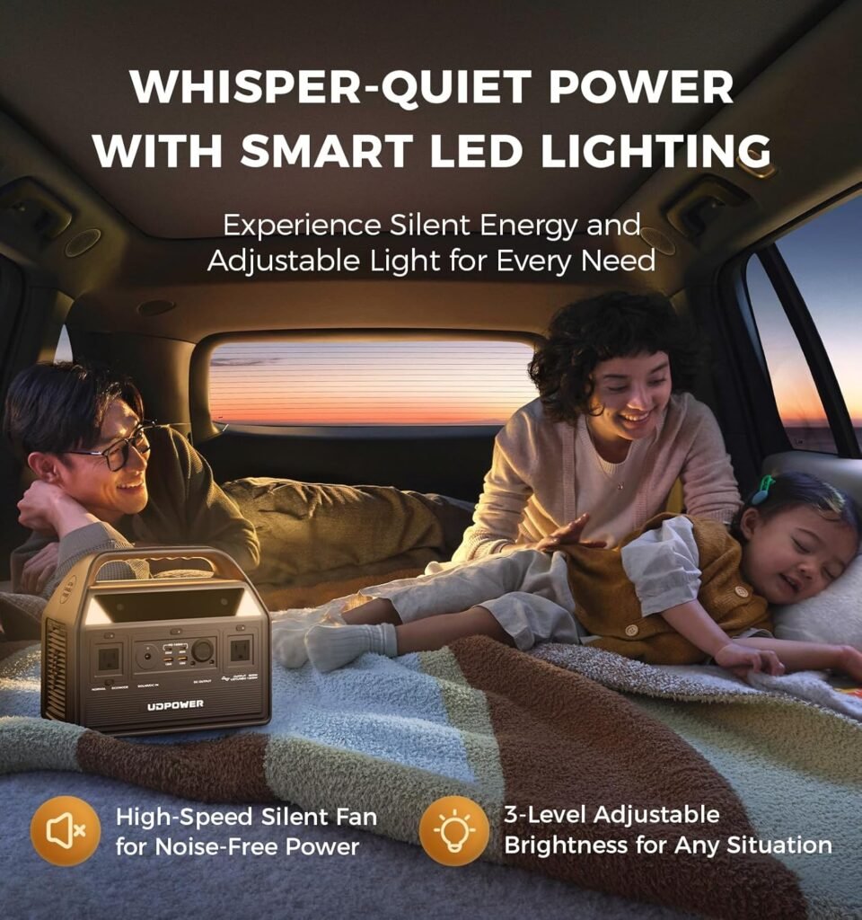 C600 595Wh Portable Power Station(Solar Panel Option) | 600W (1200W Surge) Pure Sine Wave AC + Max 240W Solar Input | LiFePO4 Battery for CPAP, RV, Emergencies (One Unit(C600 Brown))