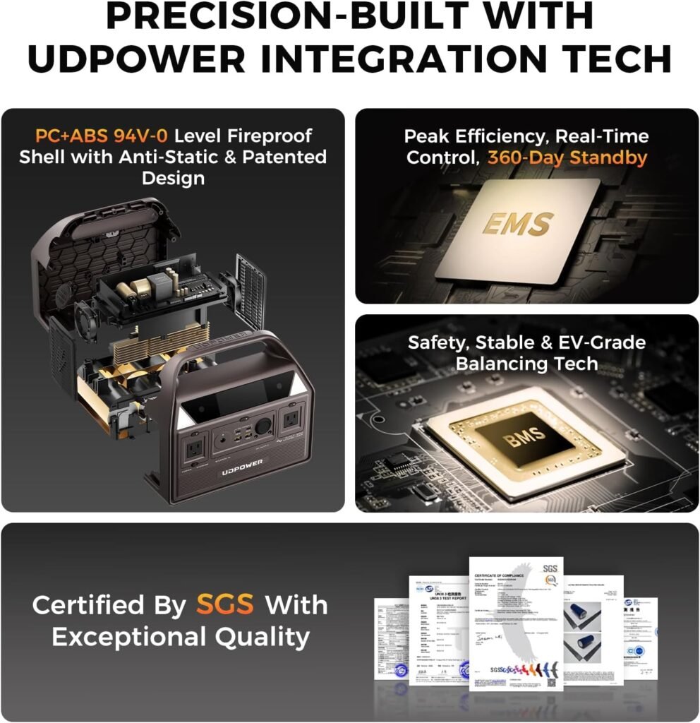 C600 595Wh Portable Power Station(Solar Panel Option) | 600W (1200W Surge) Pure Sine Wave AC + Max 240W Solar Input | LiFePO4 Battery for CPAP, RV, Emergencies (One Unit(C600 Brown))